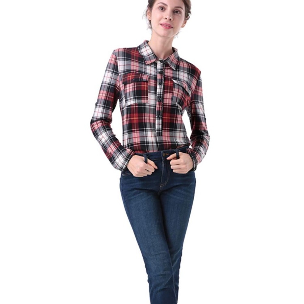V-Neck Loose Fit Pleated Tunic Shirt Blouse Tops